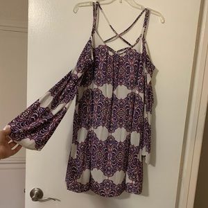 Cold Shoulder Cross Back Dress